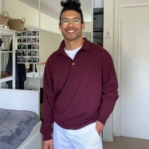 CASHMERE 100% Men’s Long Sleeve Polo